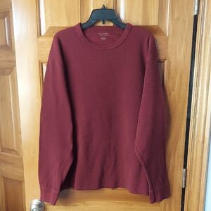 * Sonoma Life + Style Men's Thermal Burgundy Long Sleeve Shirt, Size XL Like New